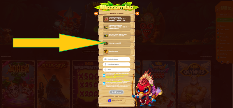 Wazamba promo kod úvodní 