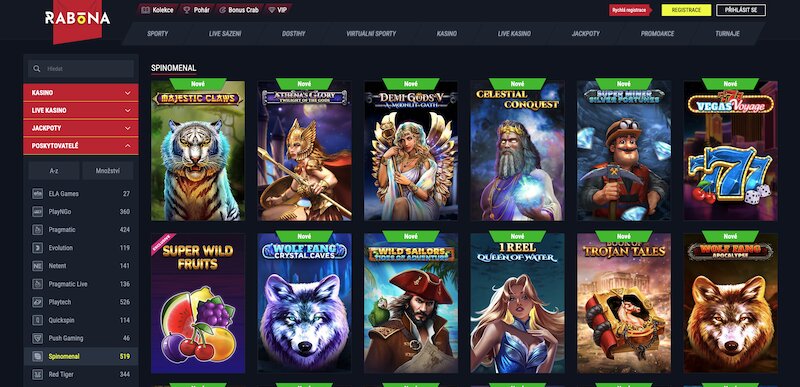 Hry od Spinomenal v casinu Rabona