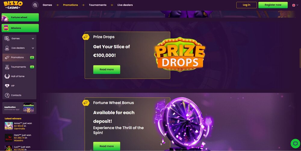 bizzo casino bonus offer