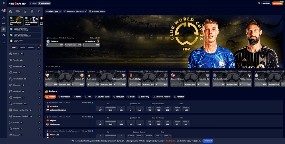 12355 Nine casino Wettbüro