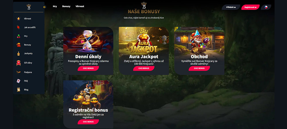 Bonver free spiny [Jak získat volná zatočení?]