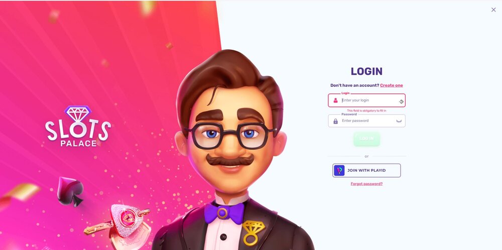 slotspalace login form