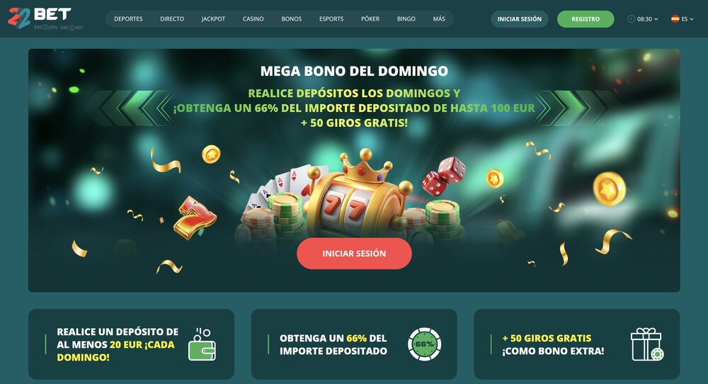 22BET giros gratis