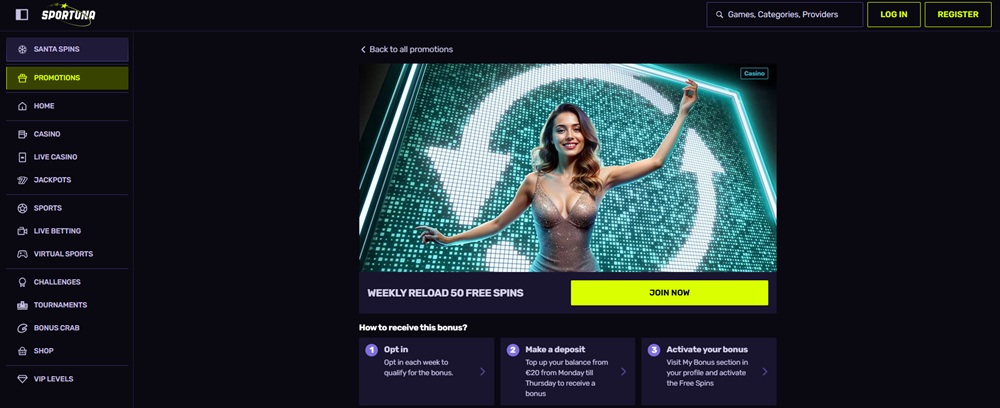  Sportune free spins en