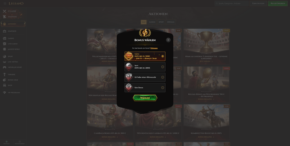 34158 Legiano Registrierung