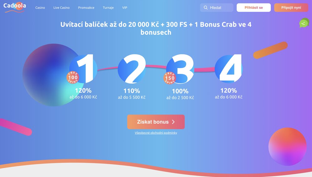 Cadoola uvítací bonus