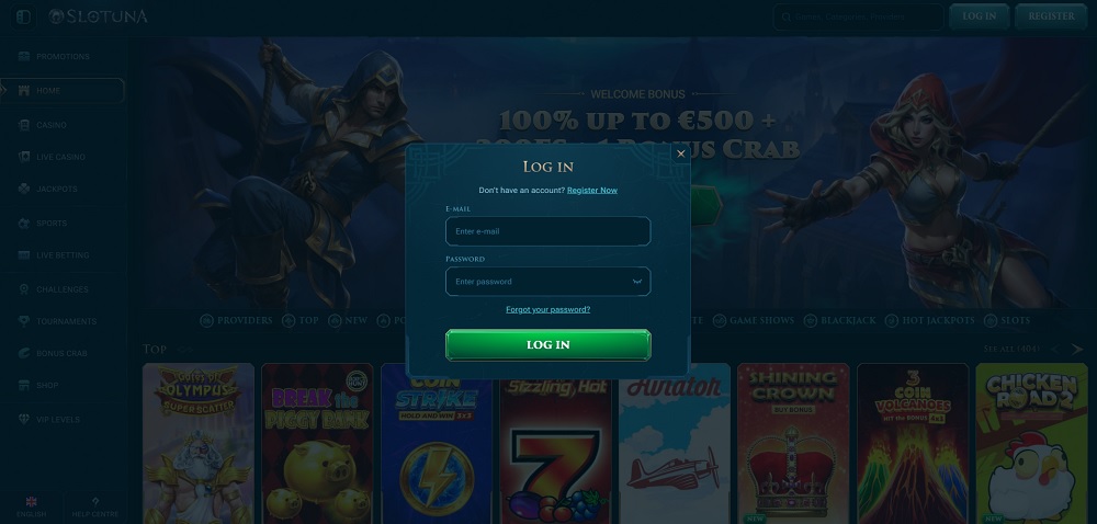 Slotuna login