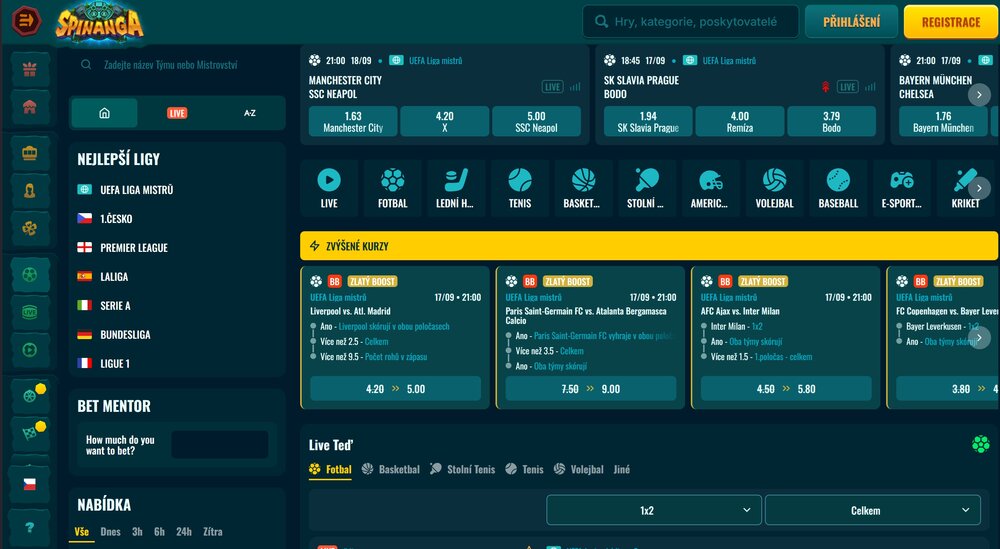 Spinanga sázková kancelář
