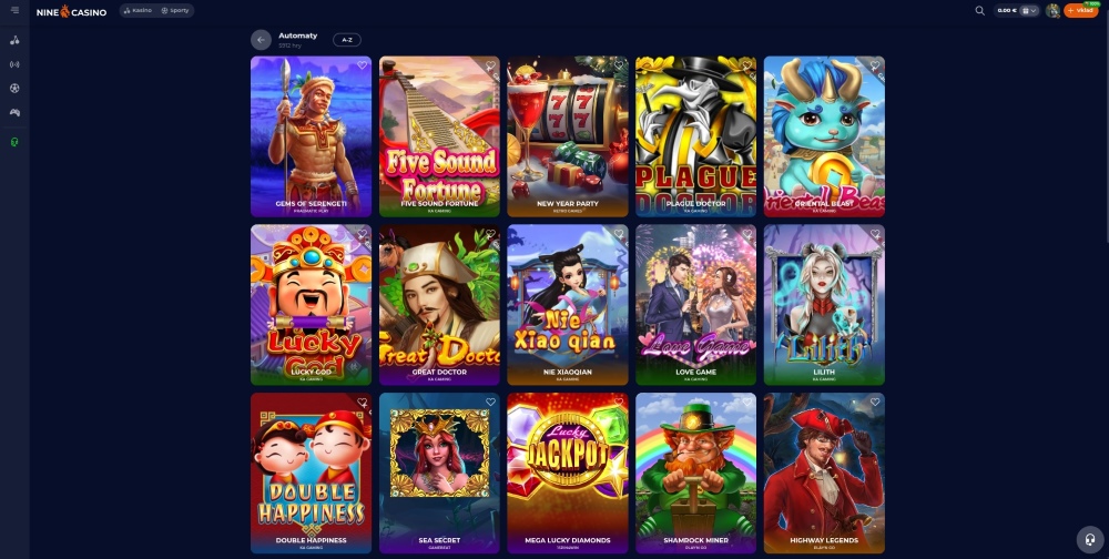 NineCasino nabízí tisíce her od několika desítek vývojářů