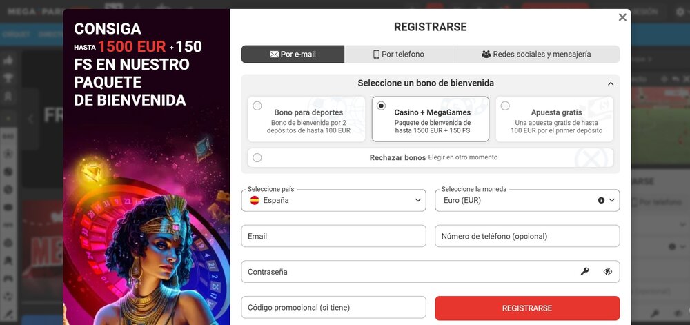 Megapari registro