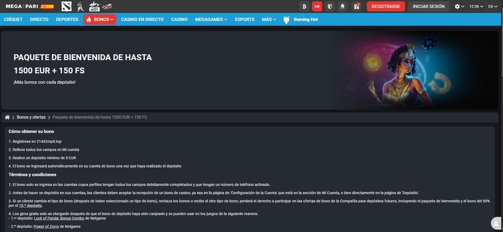 Megapari giros gratis