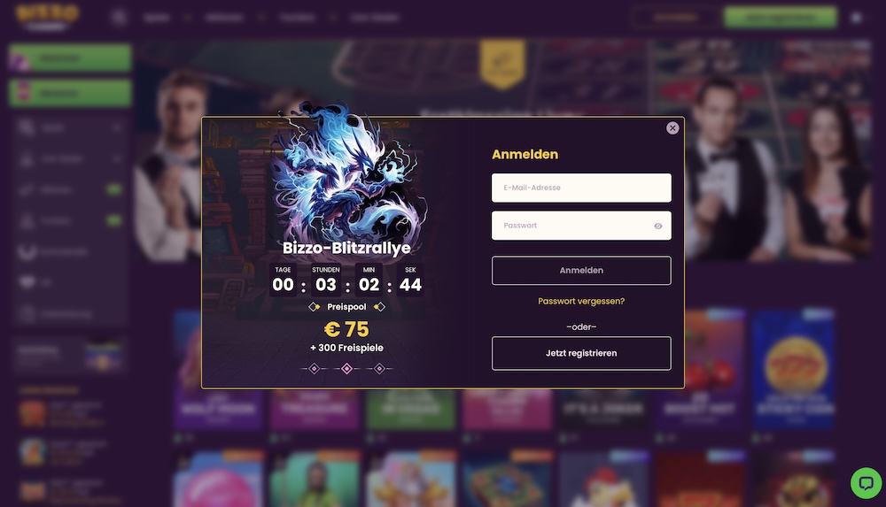 Bizzo Anmeldung