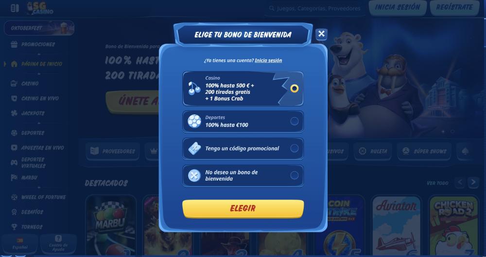 SGcasino registro