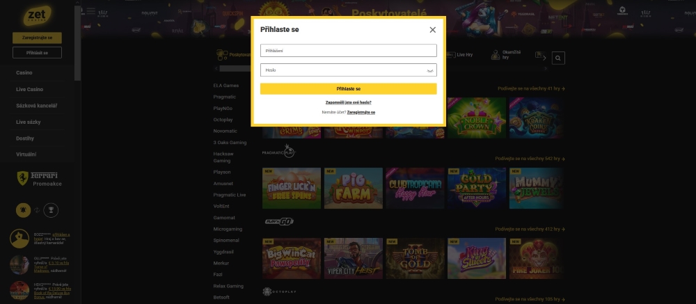 Das Online Casino ZetCasino ermöglicht dank der tschechischen Sprachversion eine einfache und schnelle Registrierung und Anmeldung