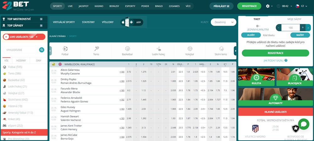 22BET sázková kancelář