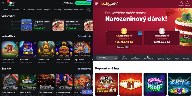 Důvody, proč je casino BetOnRed lepší než casino LuckyBet