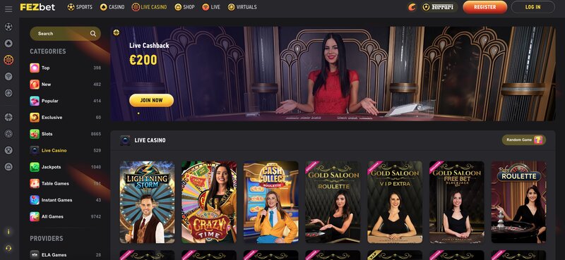 FEZbet live casino