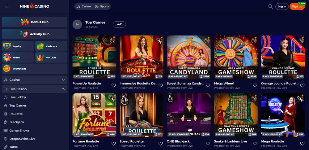 NineCasino Live Casino