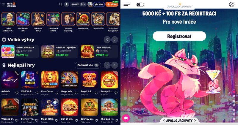 Důvody, proč je NineCasino lepší než casino Apollo Games