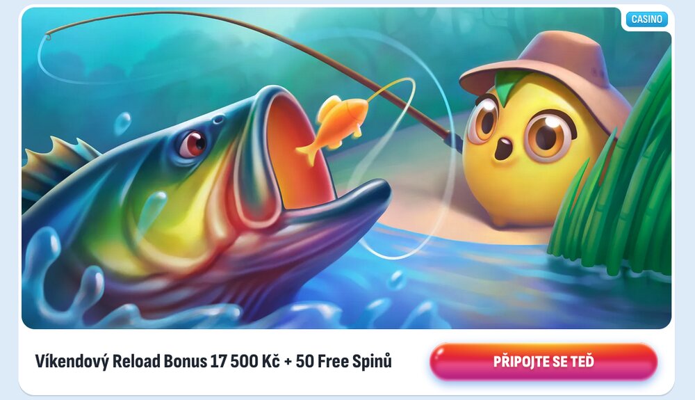 Víkendový reload bonus 17 500 Kč + 50 free spinů v casinu Nomini