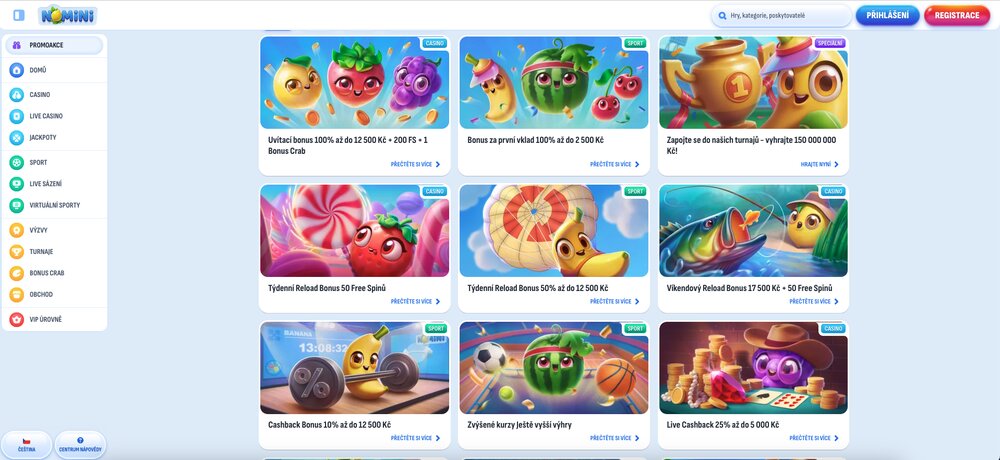 Promoakce a bonusy v Nomini