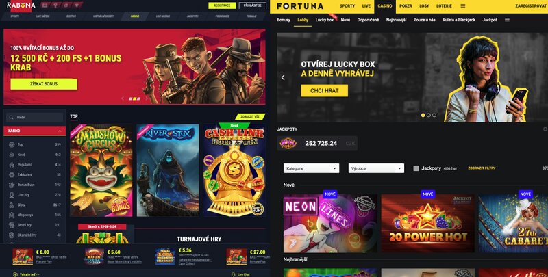 Důvody, proč je casino Rabona lepší než casino Fortuna