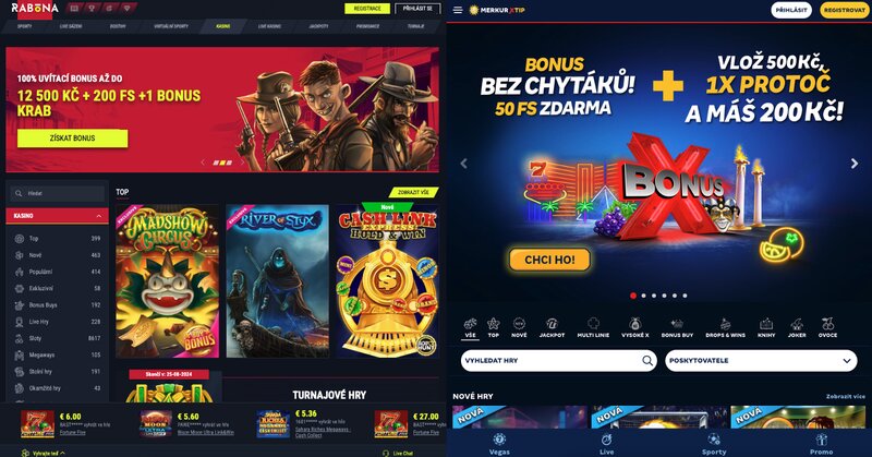 Důvody, proč je casino Rabona lepší než casino MerkurXtip