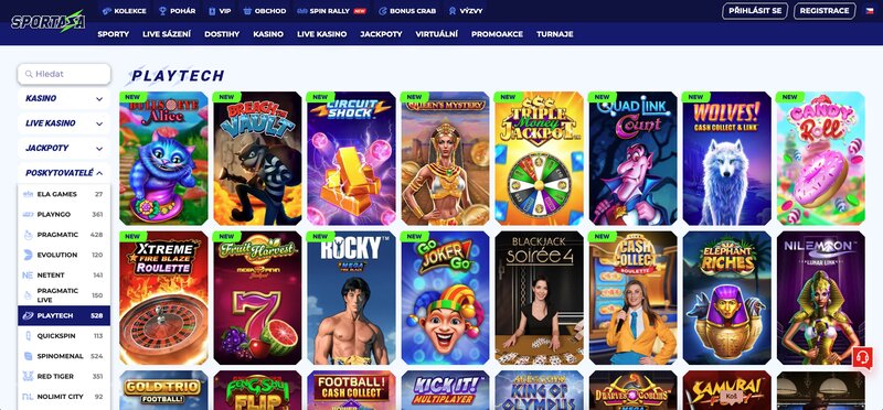 Hry od Playtech v casinu Sportaza