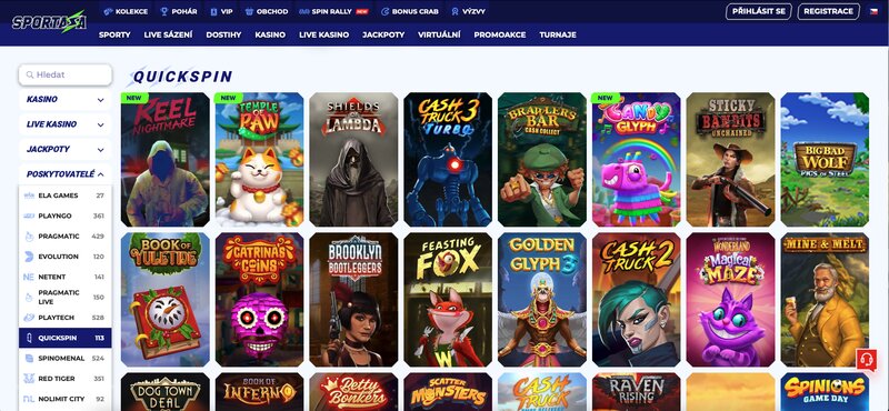 Hry od Quickspin v casinu Sportaza