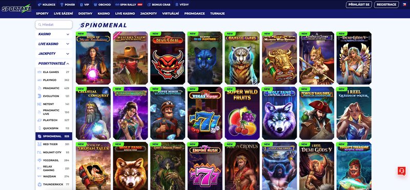 Hry od Spinomenal v casinu Sportaza