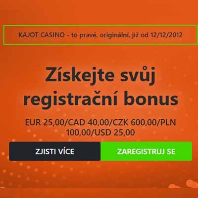 Kajot registrace bonus logo