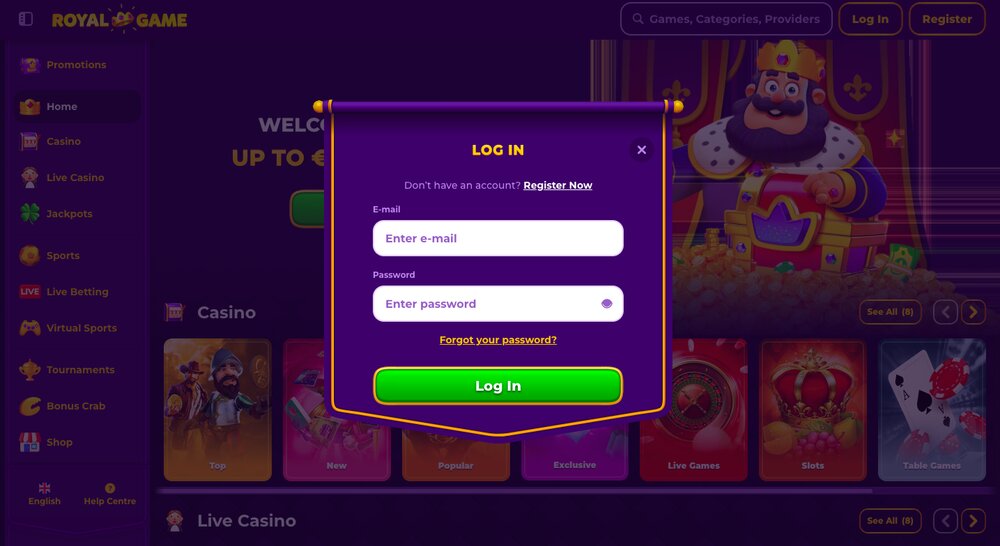 Royal Game login