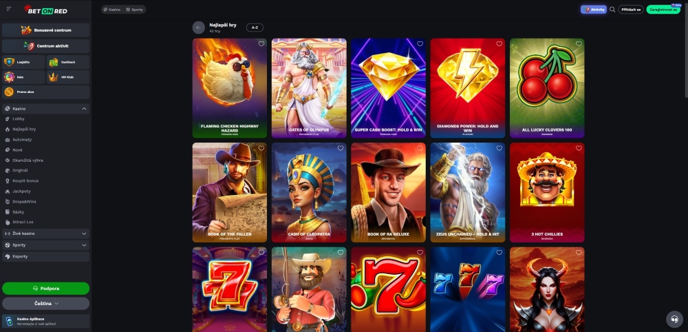 V casinu BetOnRed vás čeká rozmanitá nabídka her od světoznámých vývojářů