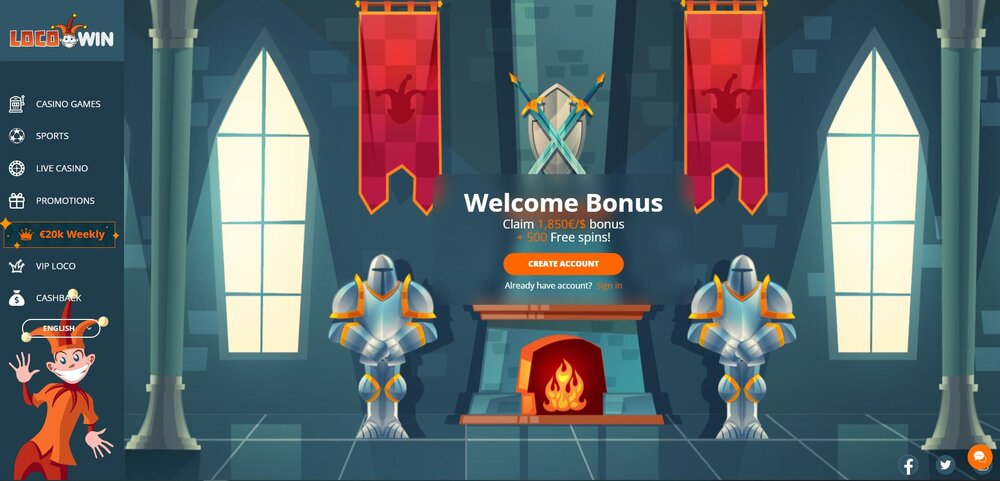 locowin casino úvodní obrazovka