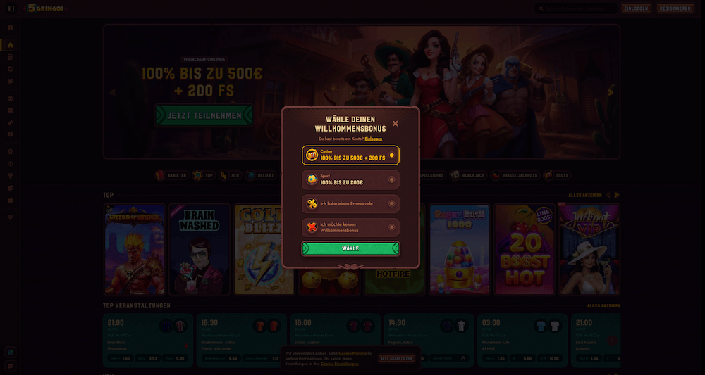 76762 5Gringos Registrierung