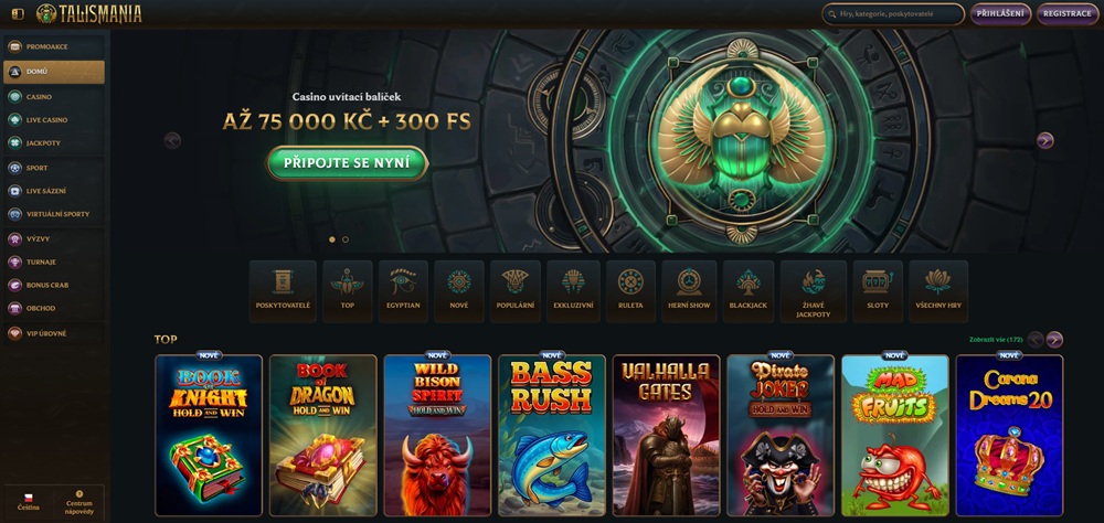 Talismania casino úvodní