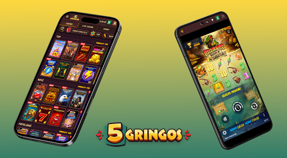 Vista previa de la interfaz adaptable del casino online y la casa de apuestas 5Gringos