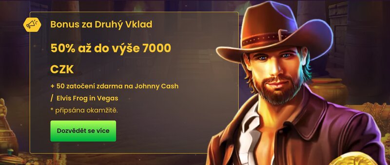 Bonus k druhému vkladu 7 000 Kč + 50 FS v Bizzo Casino