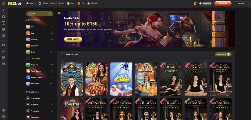 Blackjack v casinu FEZbet