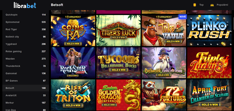 Hry Betsoft v LibraBet