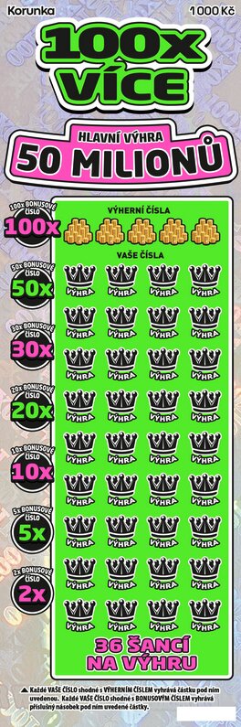 Nesetřený los 100x více