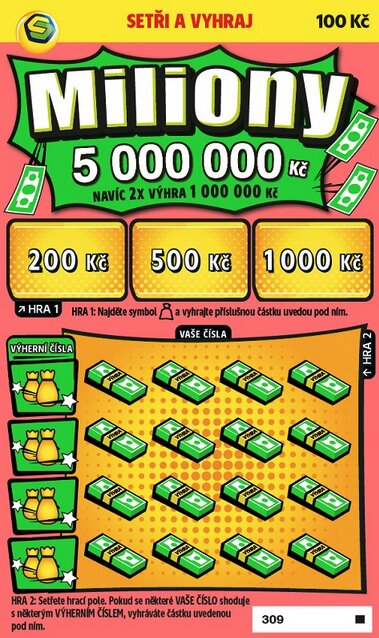Nesetřený los Miliony 100