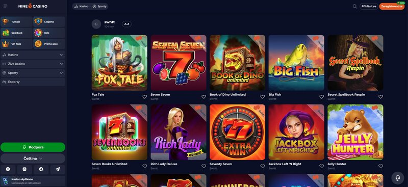 Hry od vývojáře Swintt v casinu NineCasino