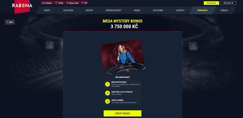 Rabona Mega Mystery bonus