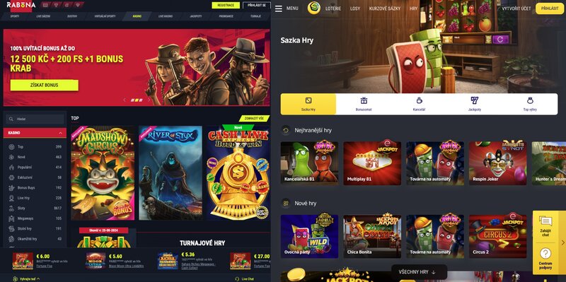 Důvody, proč je Rabona lepší než Sazka Hry