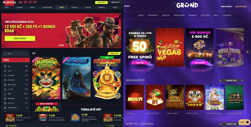 Důvody, proč je casino Rabona lepší než casino Grandwin