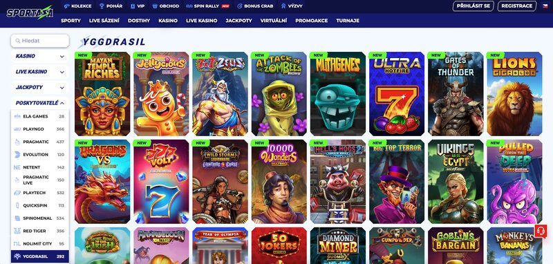 Hry od Yggdrasil v casinu Sportaza