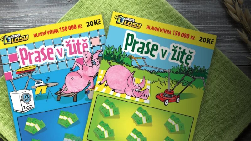 Stírací los Prase v žitě od společnosti Sazka