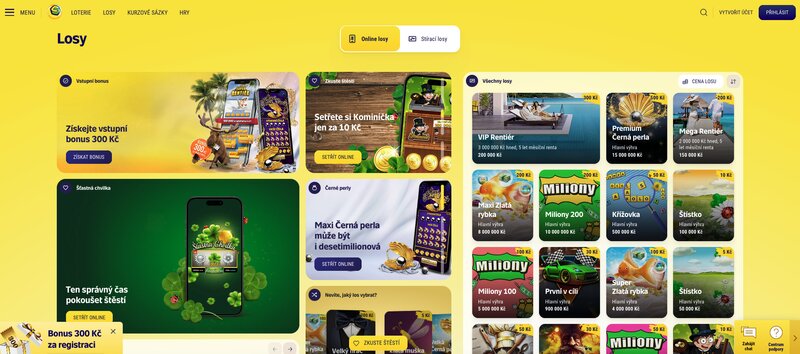 Stírací losy online