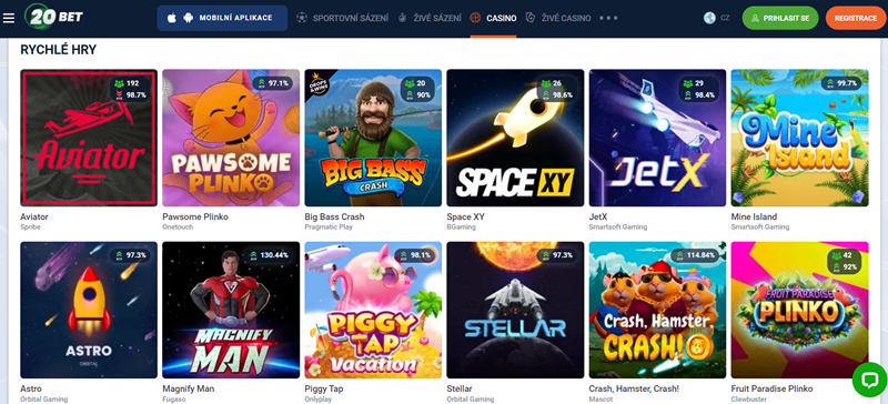 20BET Rychlé hry